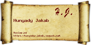 Hunyady Jakab névjegykártya